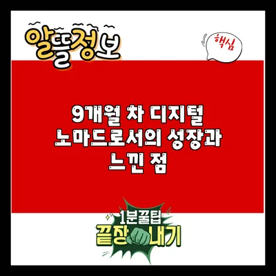 9개월 차 디지털 노마드로서의 성장과 느낀 점