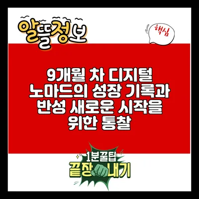 9개월 차 디지털 노마드의 성장 기록과 반성: 새로운 시작을 위한 통찰
