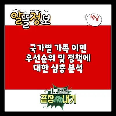 국가별 가족 이민 우선순위 및 정책에 대한 심층 분석