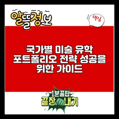 국가별 미술 유학 포트폴리오 전략: 성공을 위한 가이드