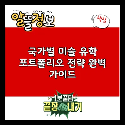 국가별 미술 유학 포트폴리오 전략 완벽 가이드