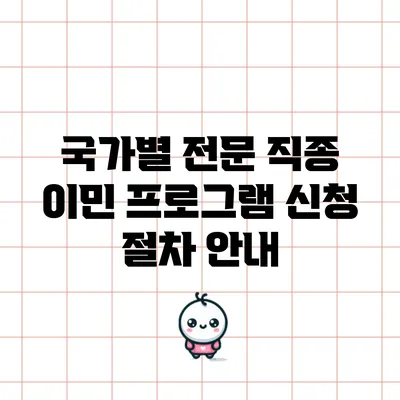 국가별 전문 직종 이민 프로그램 신청 절차 안내