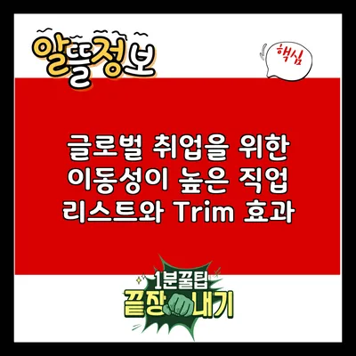 글로벌 취업을 위한 이동성이 높은 직업 리스트와 Trim 효과