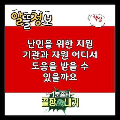 난민을 위한 지원 기관과 자원: 어디서 도움을 받을 수 있을까요?