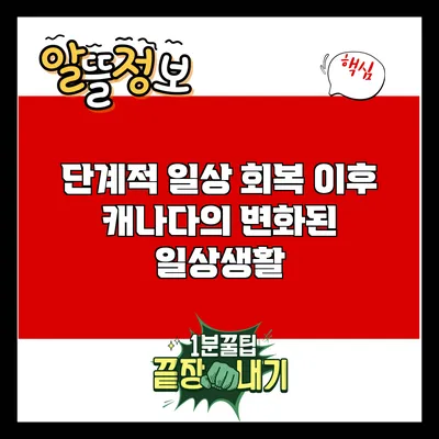 단계적 일상 회복 이후 캐나다의 변화된 일상생활