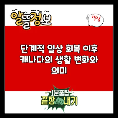 단계적 일상 회복 이후 캐나다의 생활 변화와 의미