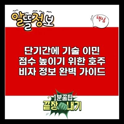 단기간에 기술 이민 점수 높이기 위한 호주 비자 정보 완벽 가이드