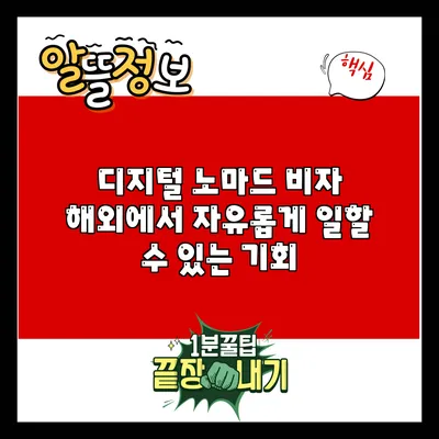 디지털 노마드 비자: 해외에서 자유롭게 일할 수 있는 기회