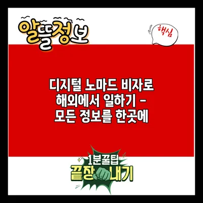 디지털 노마드 비자로 해외에서 일하기 - 모든 정보를 한곳에