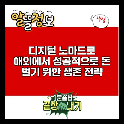 디지털 노마드로 해외에서 성공적으로 돈 벌기 위한 생존 전략