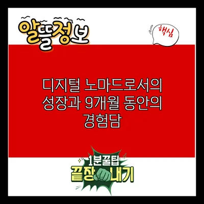 디지털 노마드로서의 성장과 9개월 동안의 경험담