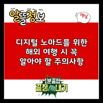 디지털 노마드를 위한 해외 여행 시 꼭 알아야 할 주의사항