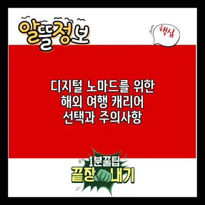 디지털 노마드를 위한 해외 여행 캐리어 선택과 주의사항