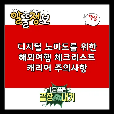 디지털 노마드를 위한 해외여행 체크리스트: 캐리어 주의사항