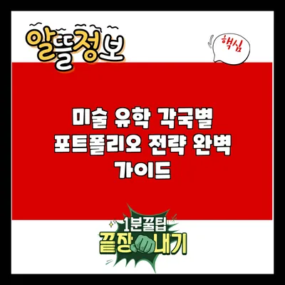 미술 유학: 각국별 포트폴리오 전략 완벽 가이드