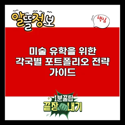 미술 유학을 위한 각국별 포트폴리오 전략 가이드
