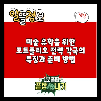 미술 유학을 위한 포트폴리오 전략: 각국의 특징과 준비 방법