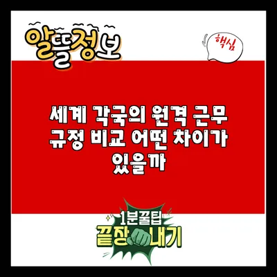세계 각국의 원격 근무 규정 비교: 어떤 차이가 있을까?