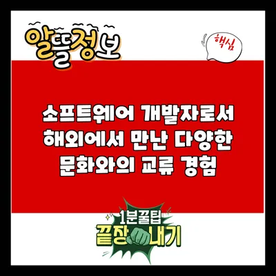 소프트웨어 개발자로서 해외에서 만난 다양한 문화와의 교류 경험