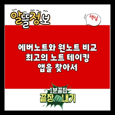 에버노트와 원노트 비교: 최고의 노트 테이킹 앱을 찾아서