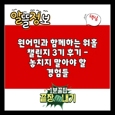 원어민과 함께하는 워홀 챌린지 3기 후기 - 놓치지 말아야 할 경험들