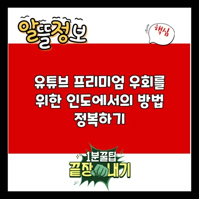 유튜브 프리미엄 우회를 위한 인도에서의 방법 정복하기
