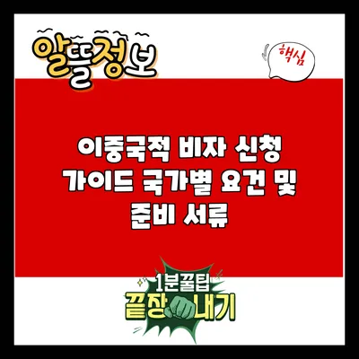 이중국적 비자 신청 가이드: 국가별 요건 및 준비 서류