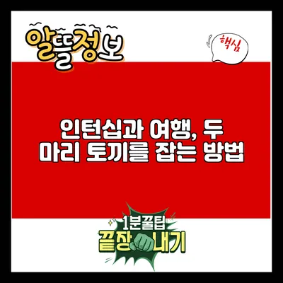 인턴십과 여행, 두 마리 토끼를 잡는 방법