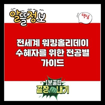 전세계 워킹홀리데이 수혜자를 위한 전공별 가이드