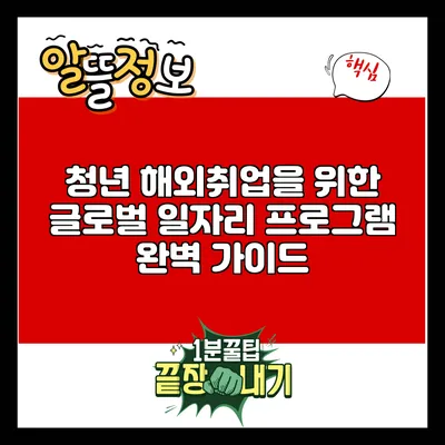 청년 해외취업을 위한 글로벌 일자리 프로그램 완벽 가이드