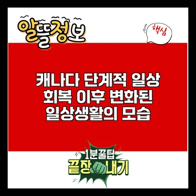 캐나다 단계적 일상 회복 이후 변화된 일상생활의 모습
