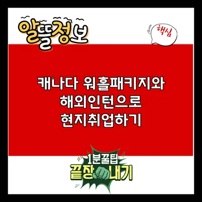 캐나다 워홀패키지와 해외인턴으로 현지취업하기
