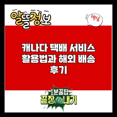 캐나다 택배 서비스 활용법과 해외 배송 후기