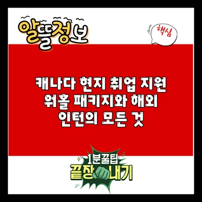 캐나다 현지 취업 지원: 워홀 패키지와 해외 인턴의 모든 것