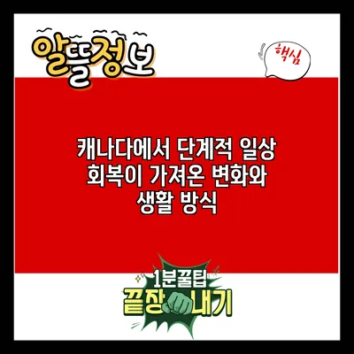 캐나다에서 단계적 일상 회복이 가져온 변화와 생활 방식