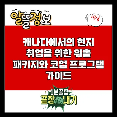 캐나다에서의 현지 취업을 위한 워홀 패키지와 코업 프로그램 가이드