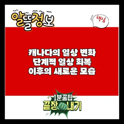 캐나다의 일상 변화: 단계적 일상 회복 이후의 새로운 모습