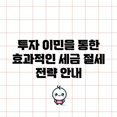 투자 이민을 통한 효과적인 세금 절세 전략 안내