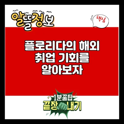플로리다의 해외 취업 기회를 알아보자