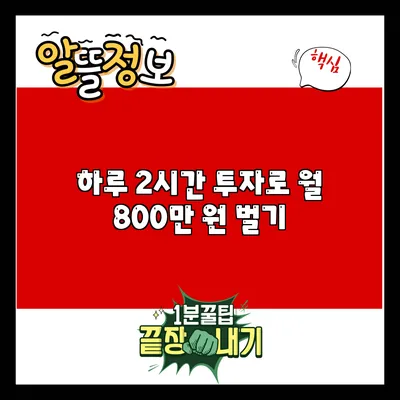 하루 2시간 투자로 월 800만 원 벌기