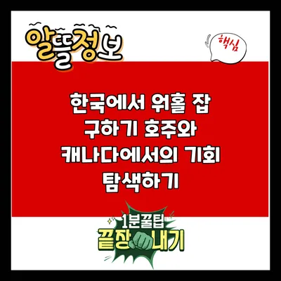 한국에서 워홀 잡 구하기: 호주와 캐나다에서의 기회 탐색하기
