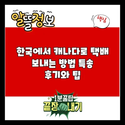 한국에서 캐나다로 택배 보내는 방법: 특송 후기와 팁