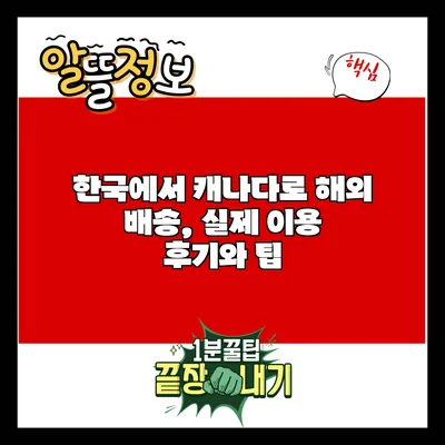 한국에서 캐나다로 해외 배송, 실제 이용 후기와 팁