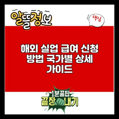 해외 실업 급여 신청 방법: 국가별 상세 가이드