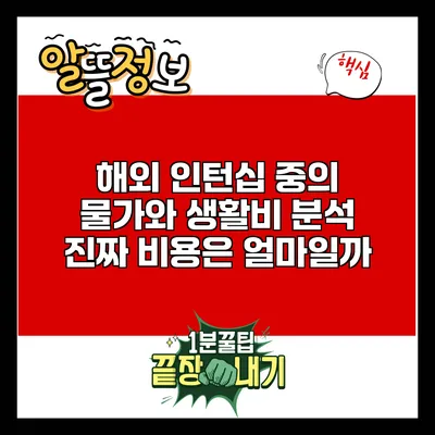 해외 인턴십 중의 물가와 생활비 분석: 진짜 비용은 얼마일까?