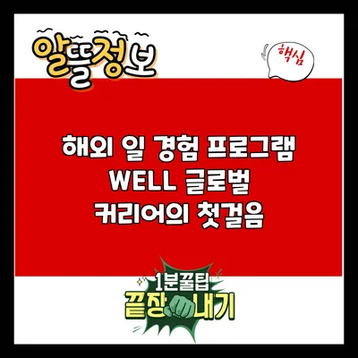 해외 일 경험 프로그램 WELL: 글로벌 커리어의 첫걸음