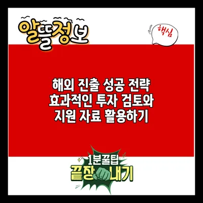 해외 진출 성공 전략: 효과적인 투자 검토와 지원 자료 활용하기