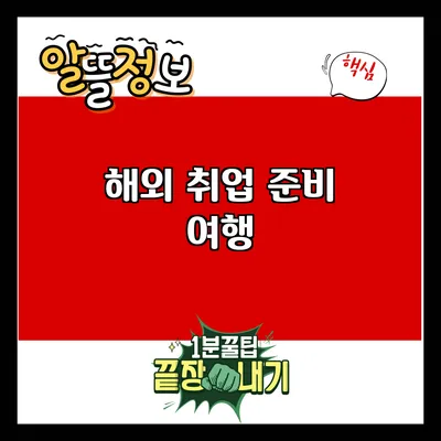 해외 취업 준비: 여행