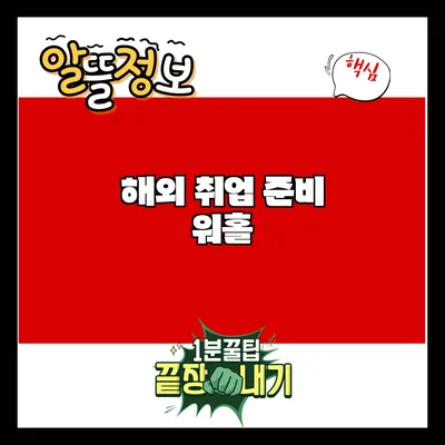 해외 취업 준비: 워홀