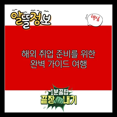 해외 취업 준비를 위한 완벽 가이드: 여행